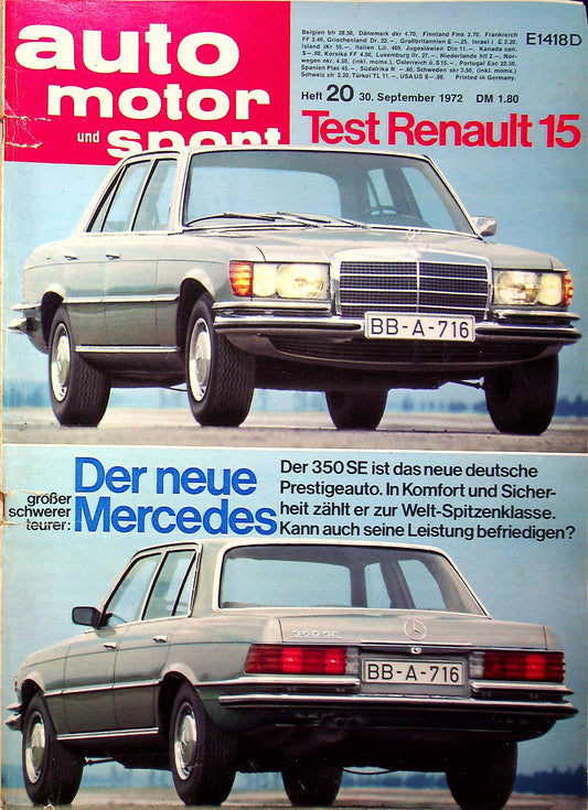 Auto Motor und Sport 20/1972