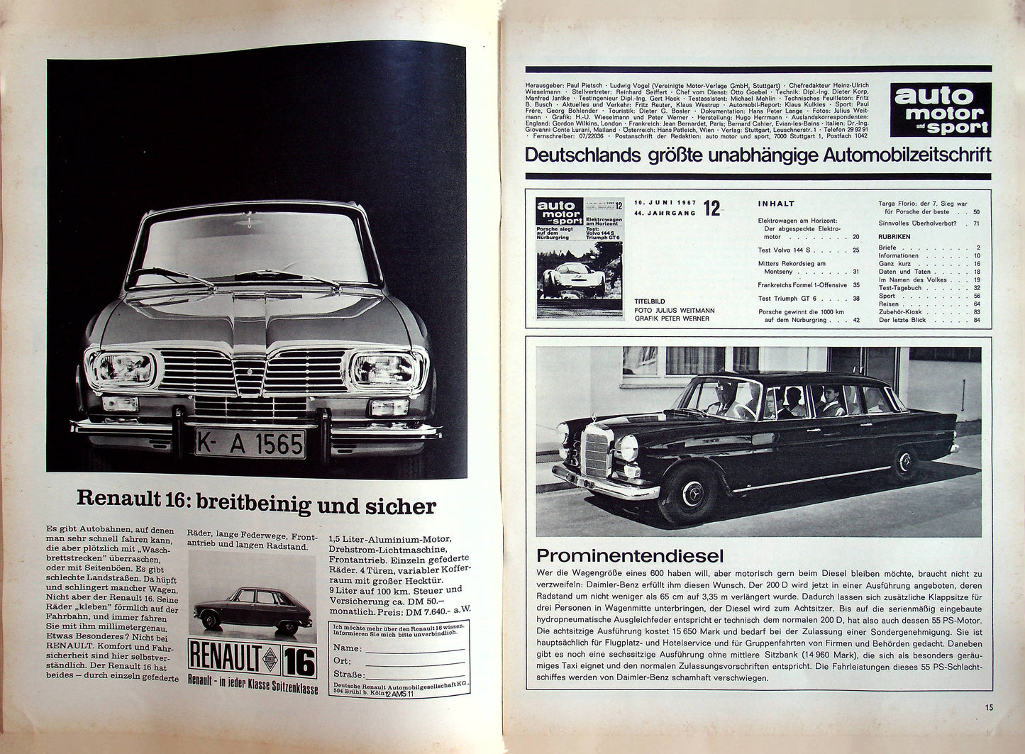Auto Motor und Sport 12/1967