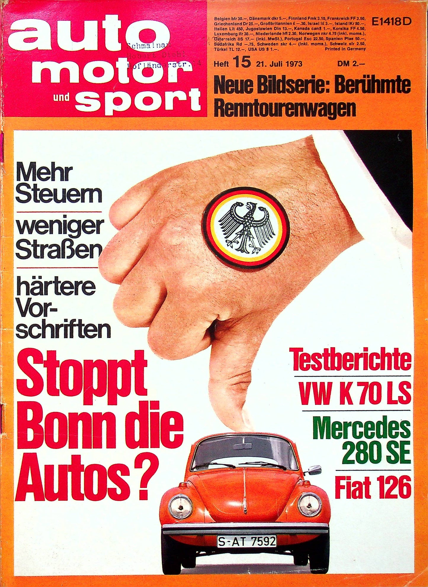 Auto Motor und Sport 15/1973