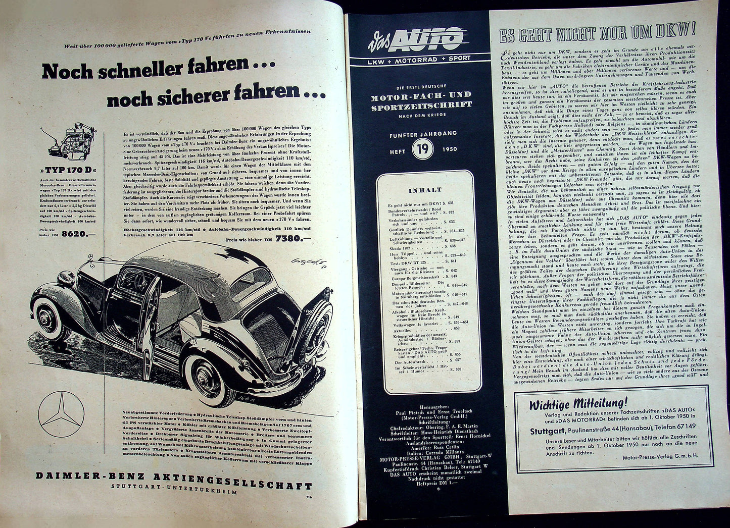 Auto Motor und Sport 19/1950