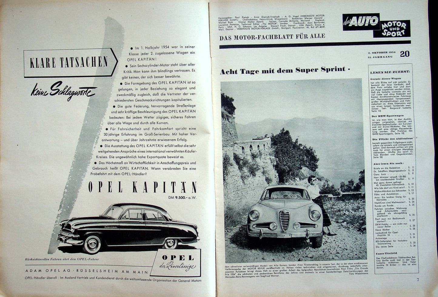 Auto Motor und Sport 20/1954