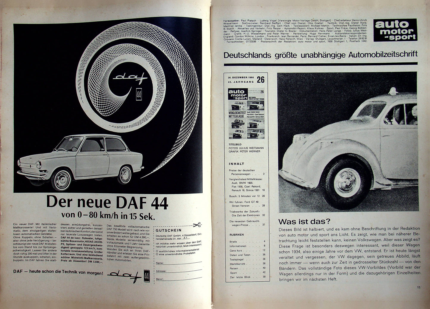 Auto Motor und Sport 26/1966